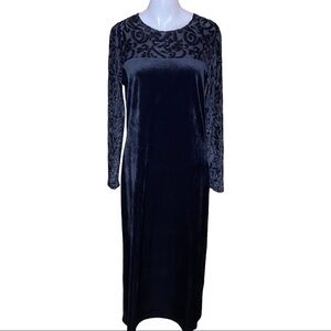 Diane Von Furstenberg The Color Authority Black Velevt Dress Size M